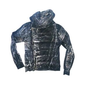 Young Fabulous & Broke Kayla Moto Asymetrical Zip Up Jacket Sweatshirt Medium